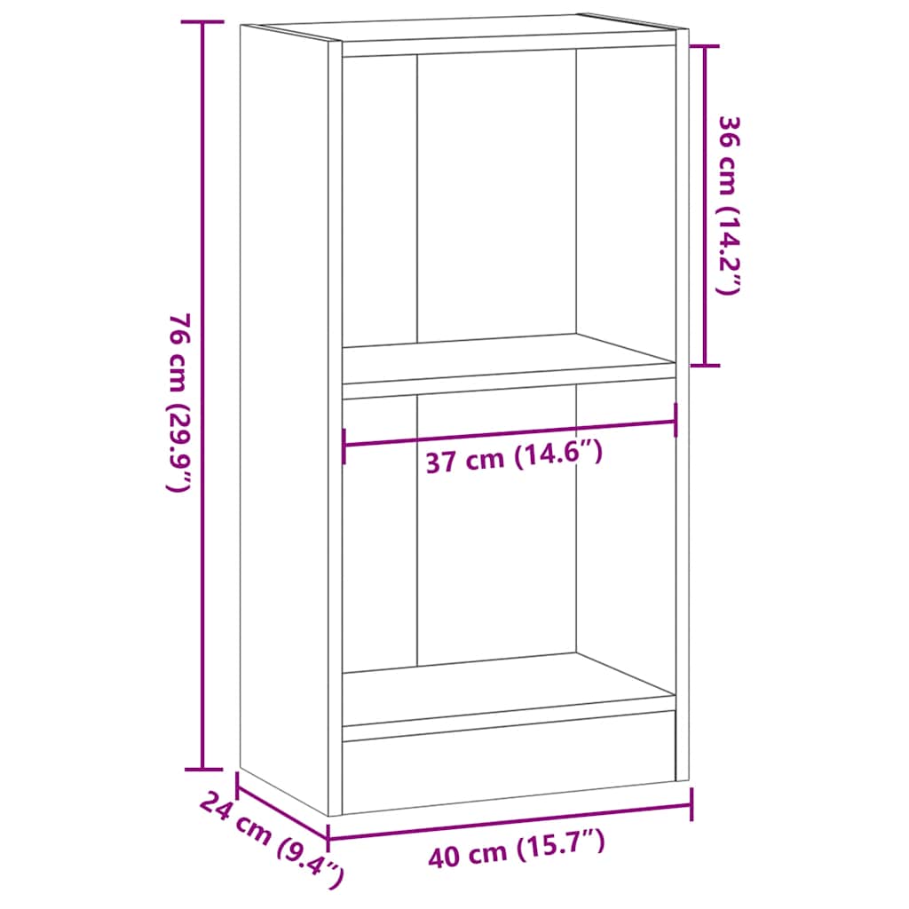 Libreria Grigio Sonoma 40x24x76 cm in Truciolato | homemem39