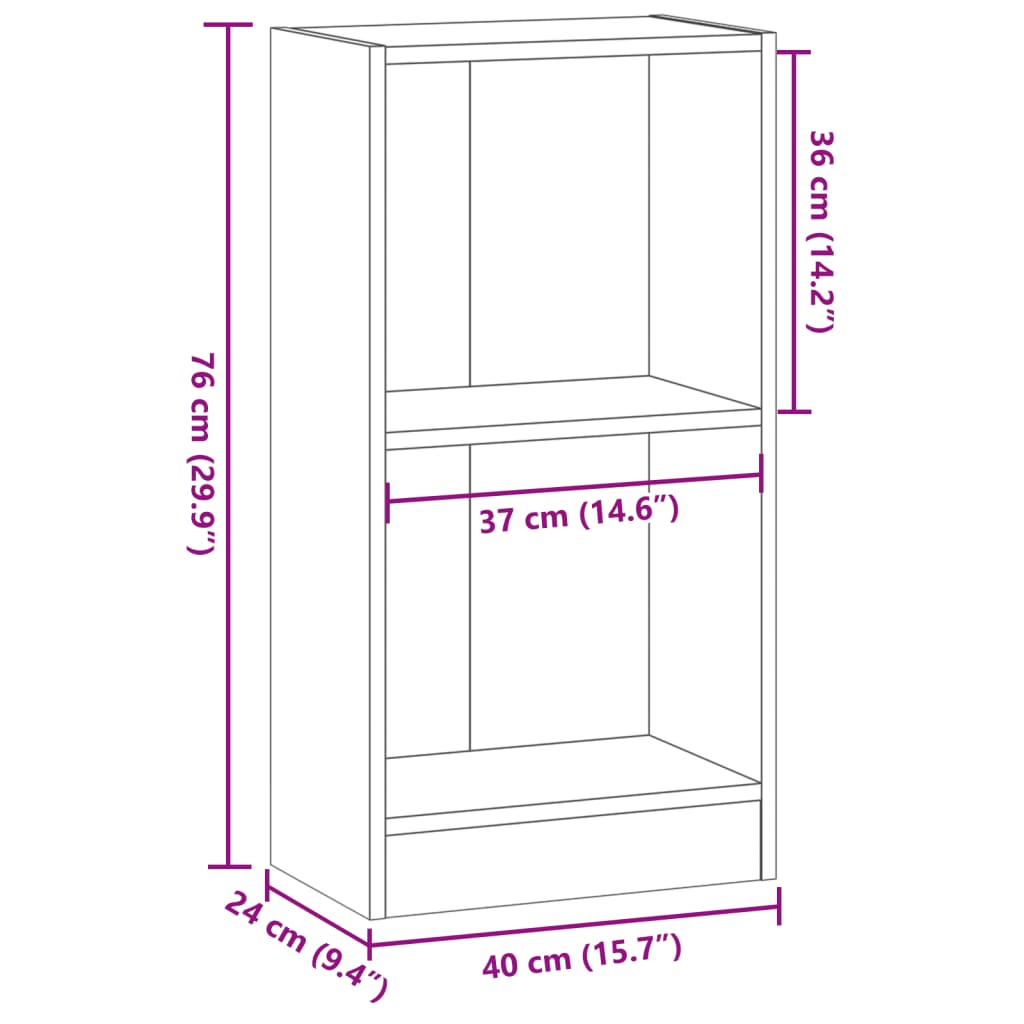 Libreria Rovere Marrone 40x24x76 cm in Legno Multistrato | homemem39