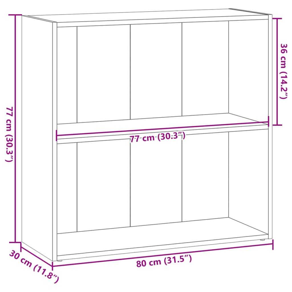 Libreria Grigio Sonoma 80x30x77 cm in Legno Multistrato | homemem39
