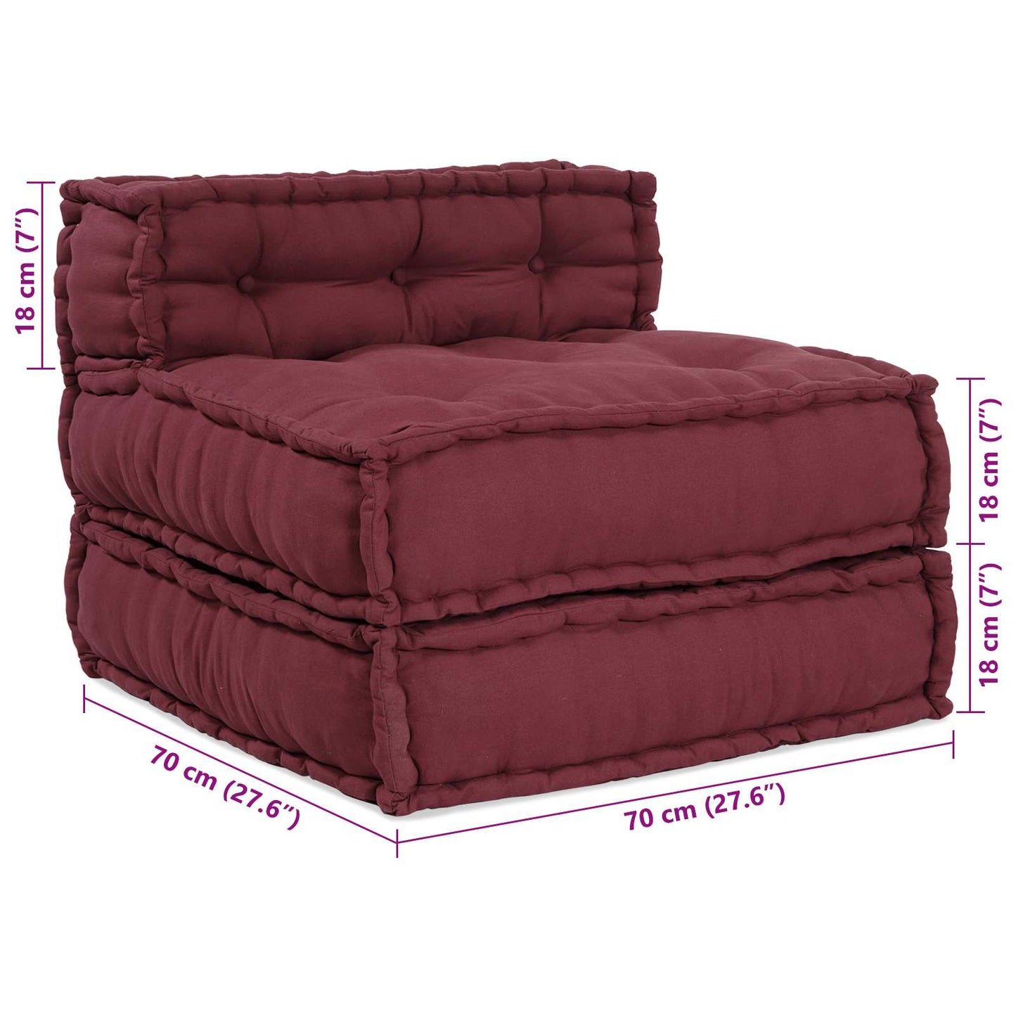 Unità di Divano Modulare 4 pcs Bordeaux Tessuto | homemem39