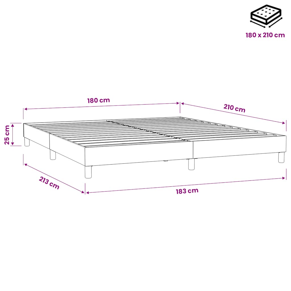 Giroletto a Molle senza Materasso 180x210 cm Velluto