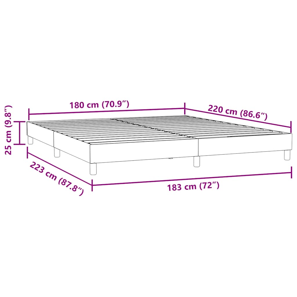 Letto a Molle senza Materasso Verde Scuro 180x220 cm Velluto | homemem39