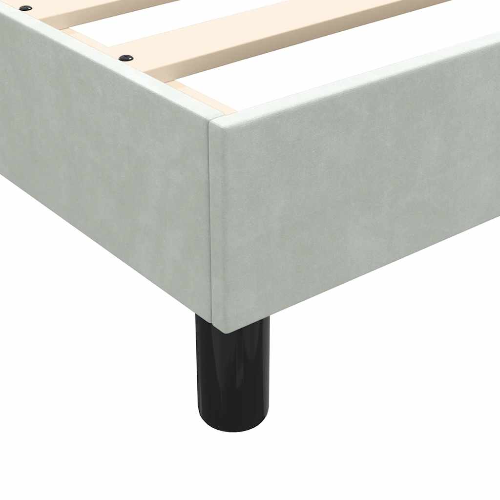 Letto a Molle con Materasso e LED Grigio Chiaro 80x220 cm Velluto