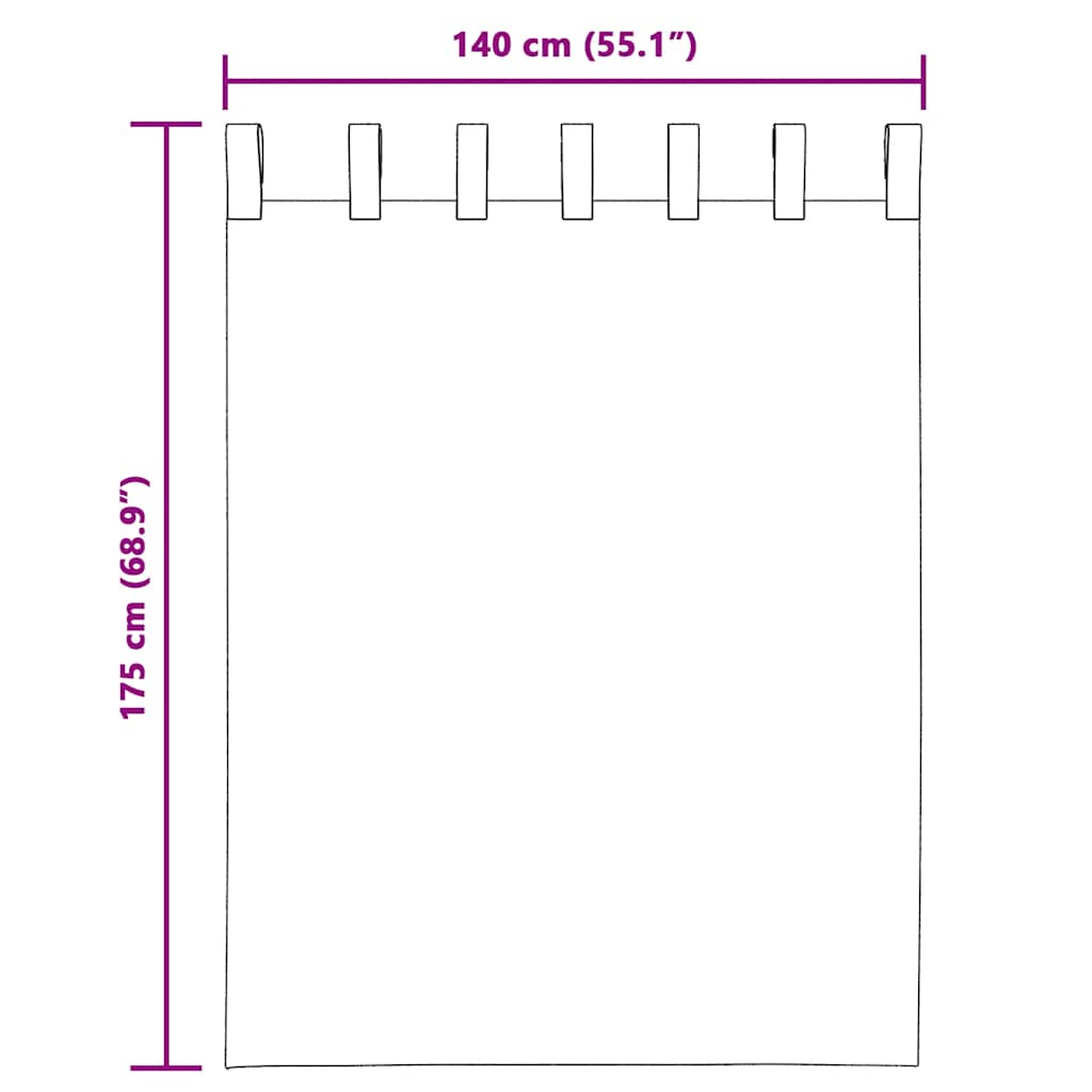 Tende in Voile con Linguetta 2 pz Nero