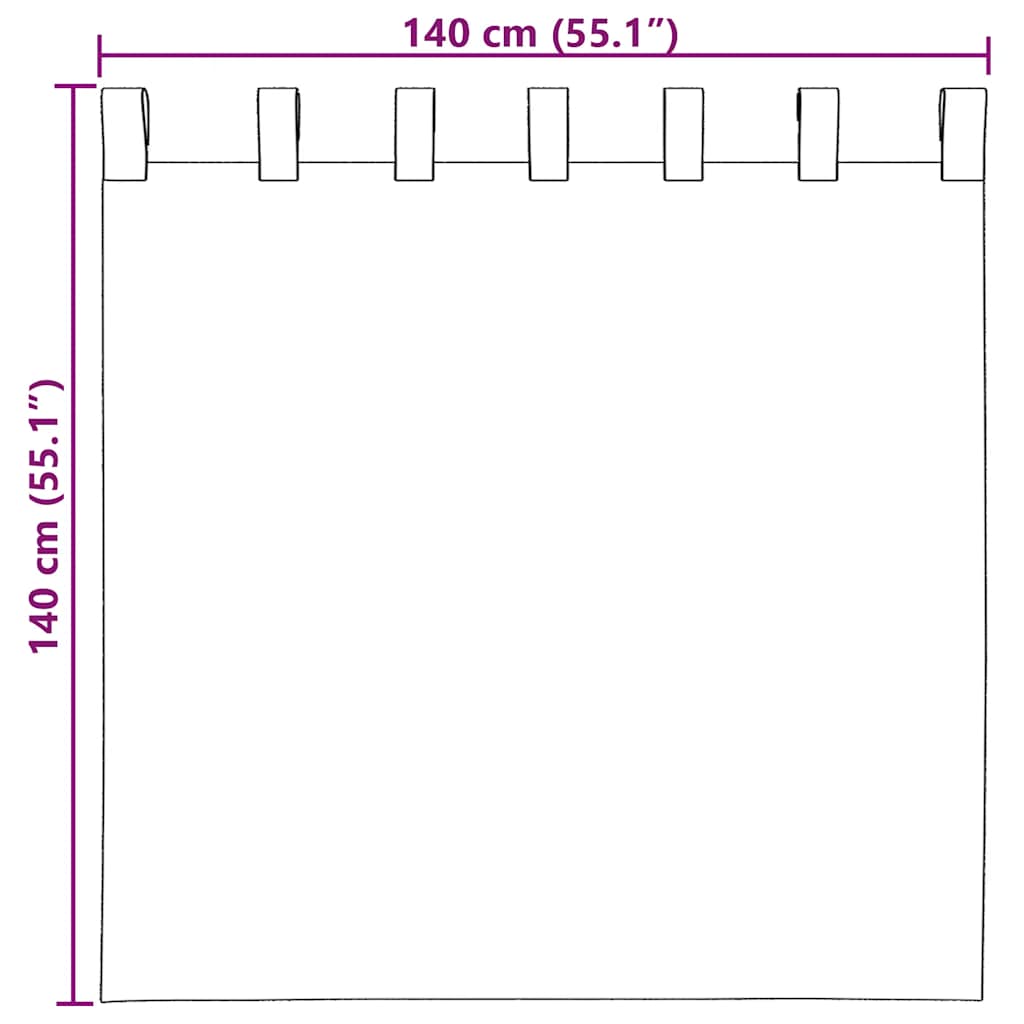 Tende in Voile con Passanti 2 pz Rosso Vino 140x140 cm