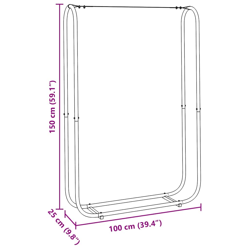 Rastrelliera per Legna 100x25x150 cm in Acciaio Zincato | homemem39