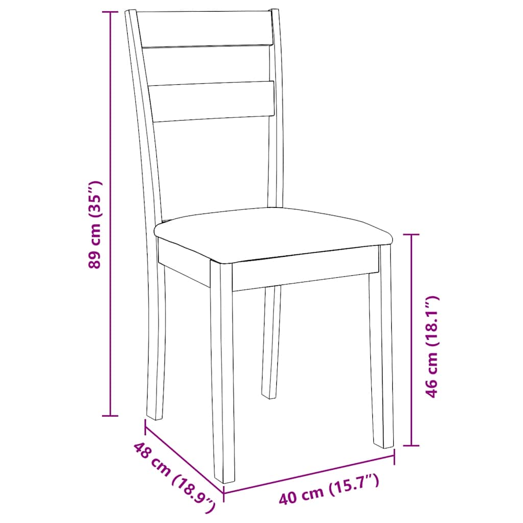 Sedie da Pranzo con Cuscini 2 pz Bianco Legno Massello di Hevea | homemem39