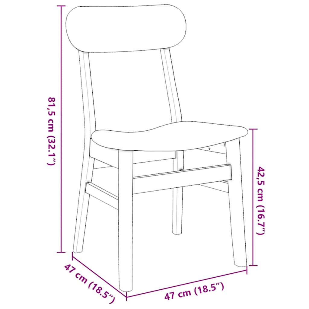 Sedie da Pranzo con Cuscini 2 pz Bianco Legno Massello di Hevea | homemem39