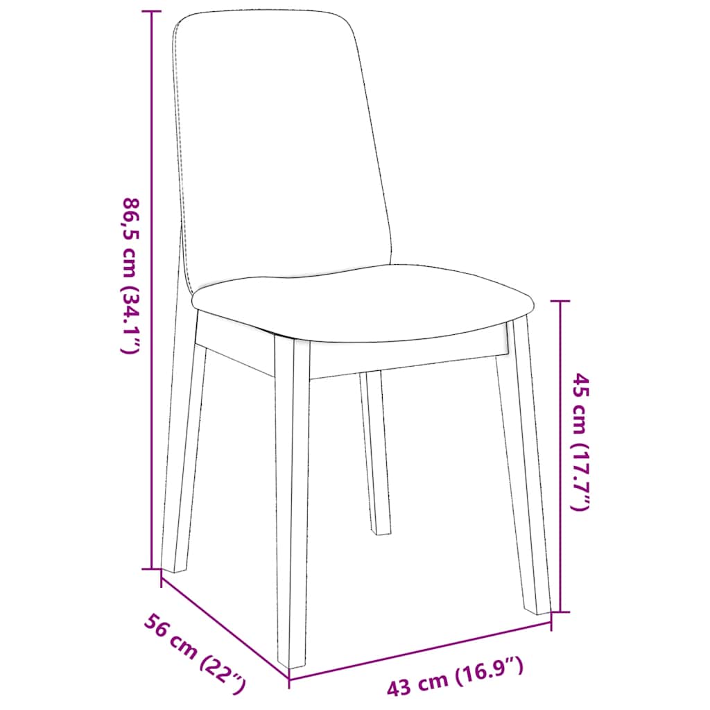 Sedie da Pranzo con Cuscini 2pz Marrone Legno Massello di Hevea | homemem39