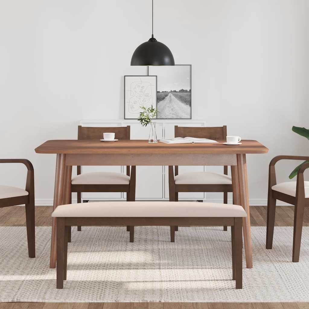 Panca 110 cm Marrone in Legno Massello di Hevea | homemem39