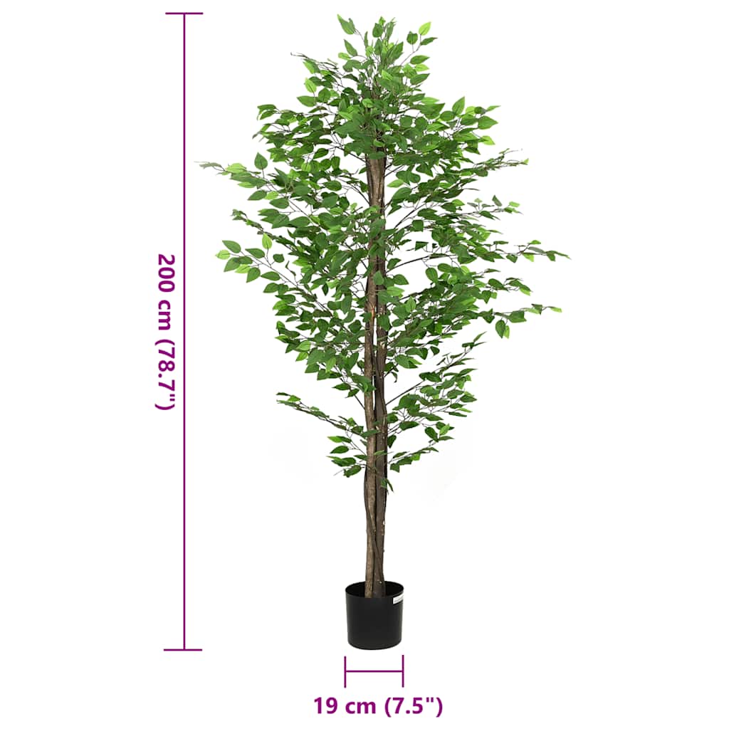 Pianta di Ficus Artificiale 1260 Foglie 200 cm Verde | homemem39