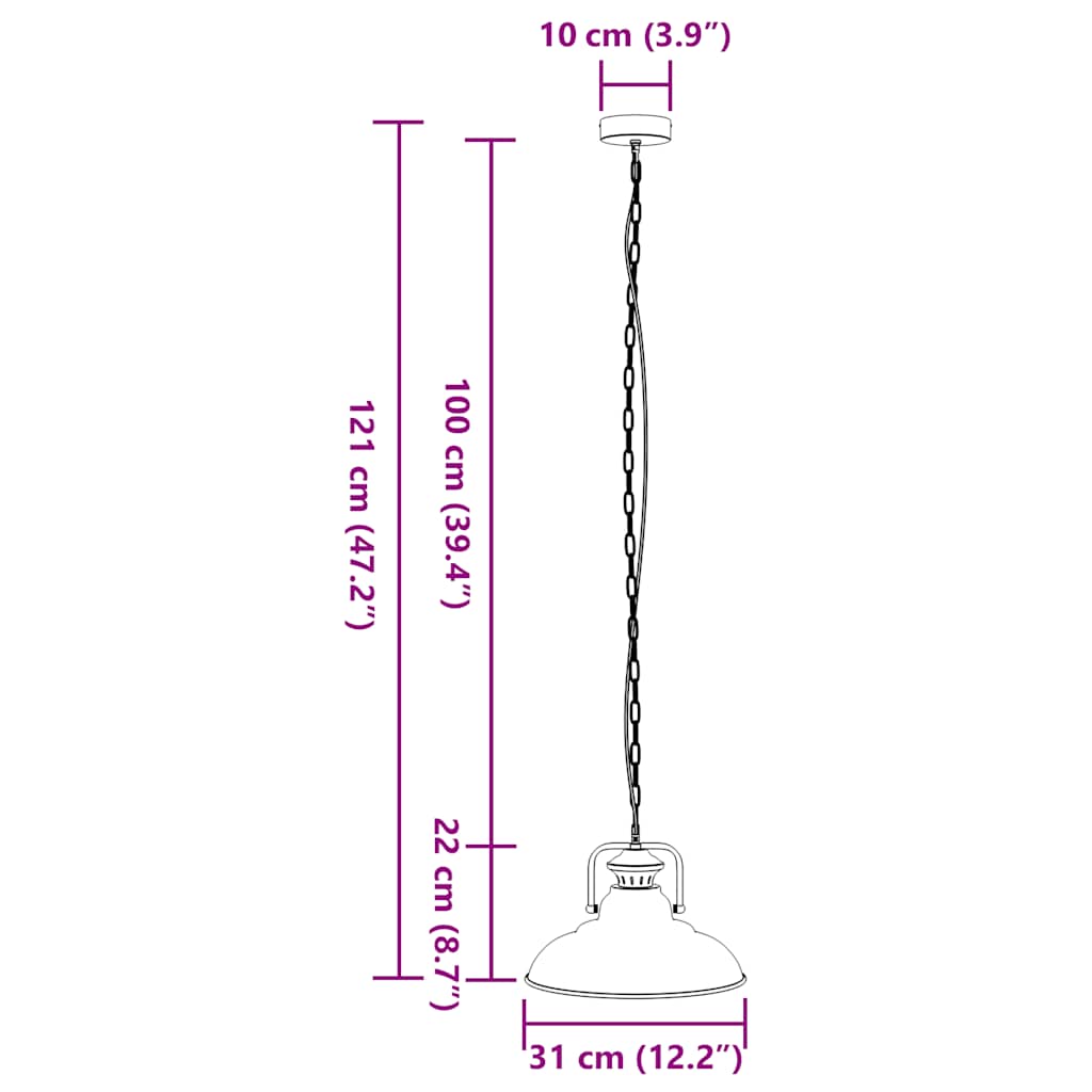 Lampada a Sospensione E27 Nero Ø31 cm in Metallo | homemem39