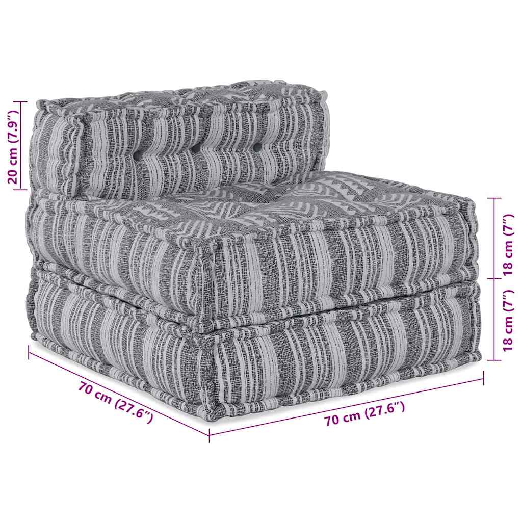 Unità di Divano Modulare Stampa Grigia 70 x 70 x 56 cm Tessuto | homemem39