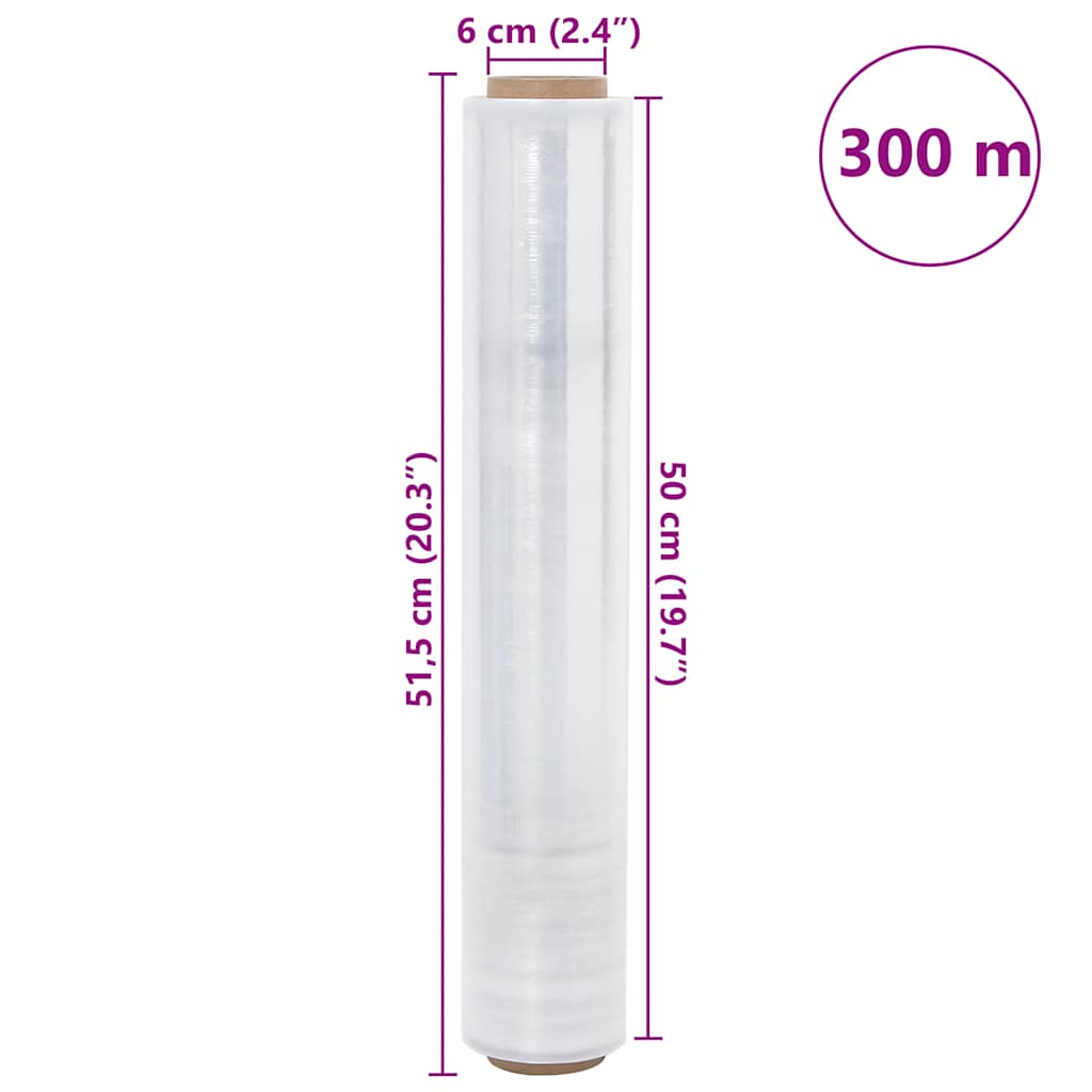 Film Estensibile 6 pz Trasparente 23 μm 50 cm x 300 m | homemem39