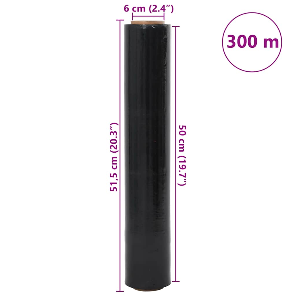 Film Estensibile 6 pz Nero 30 μm 50 cm x 300 m | homemem39