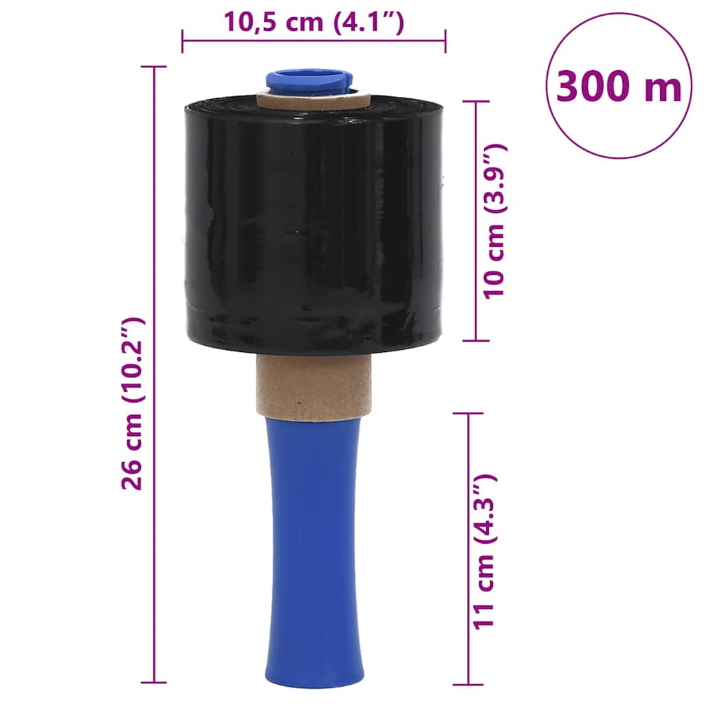 Film Estensibili 10 pz Nero 23 μm 10 cm x 300 m | homemem39