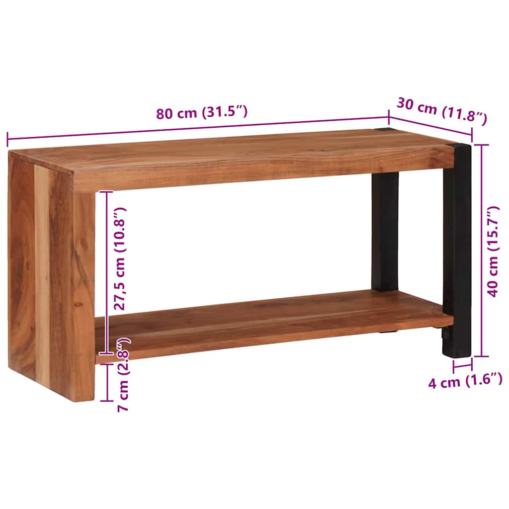 Libreria Marrone 80 x 30 x 40 cm Legno di Acacia Massello | homemem39