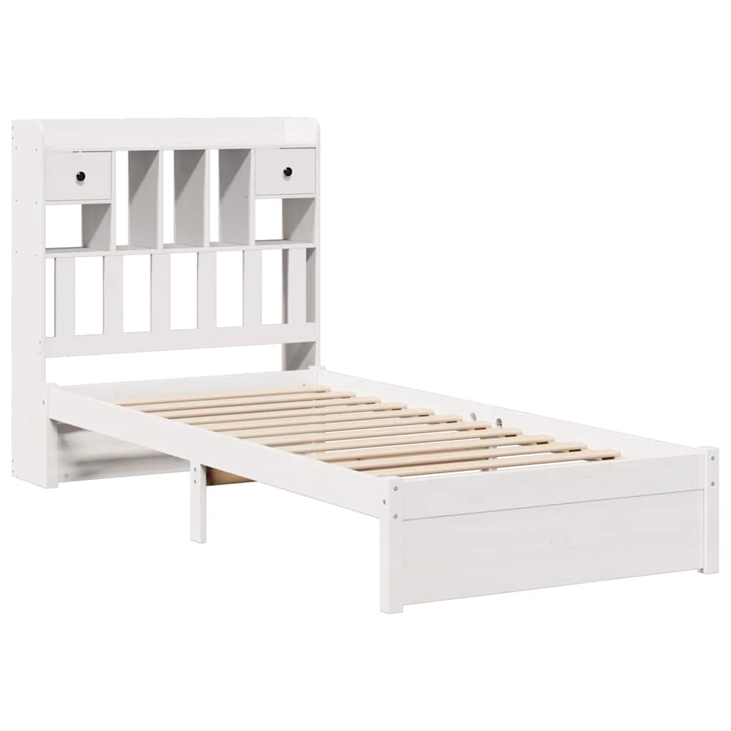 Letto con Libreria senza Materasso 75x190 cm in Legno Pino | homemem39