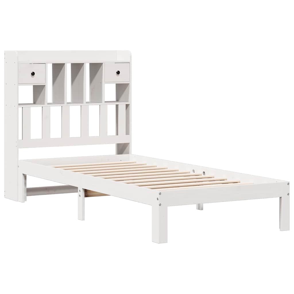 Letto con Libreria senza Materasso 75x190 cm in Legno Pino | homemem39
