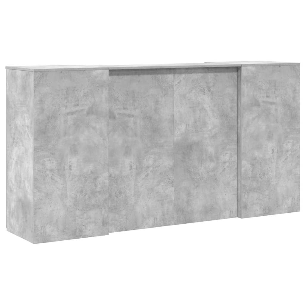 Banco Reception Grigio Cemento 200x50x103,5cm Legno Multistrato - homemem39