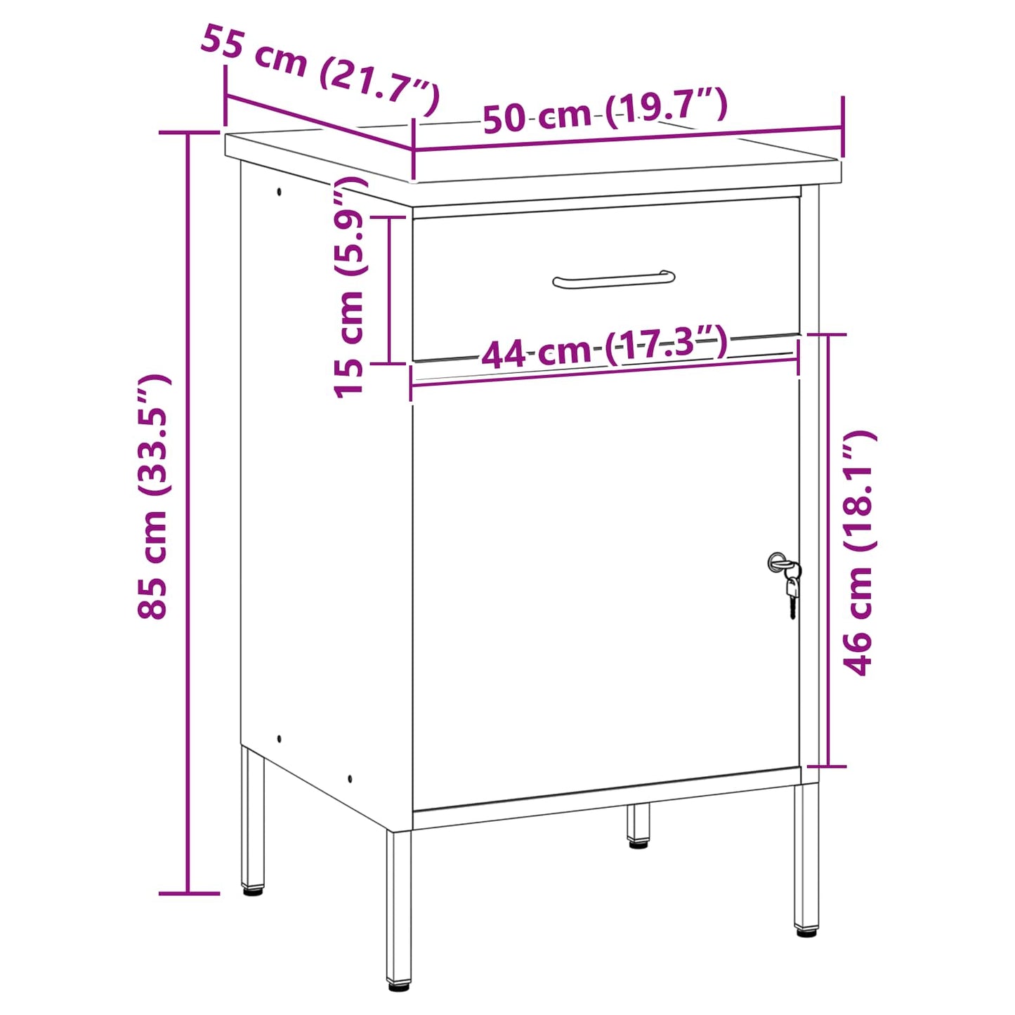 Banco da lavoro con cassetto Rosso e Grigio 50 x 55 x 85 cm | homemem39