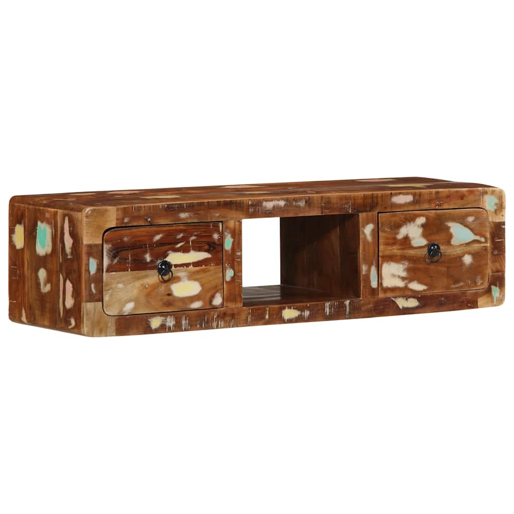 Mobile TV a Parete 100x32x25 cm in Legno Massello di Recupero - homemem39