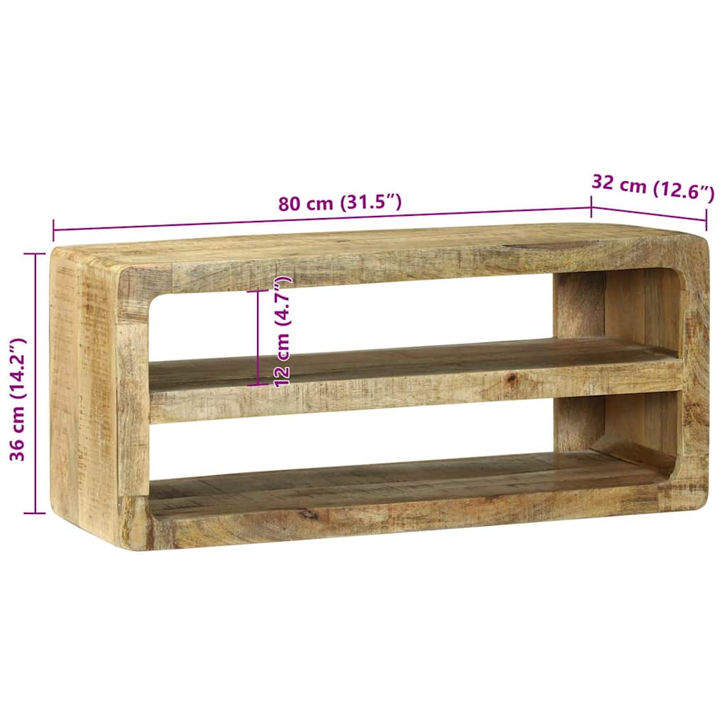 Mobile TV Marrone 80 x 32 x 36 cm Legno massello di mango