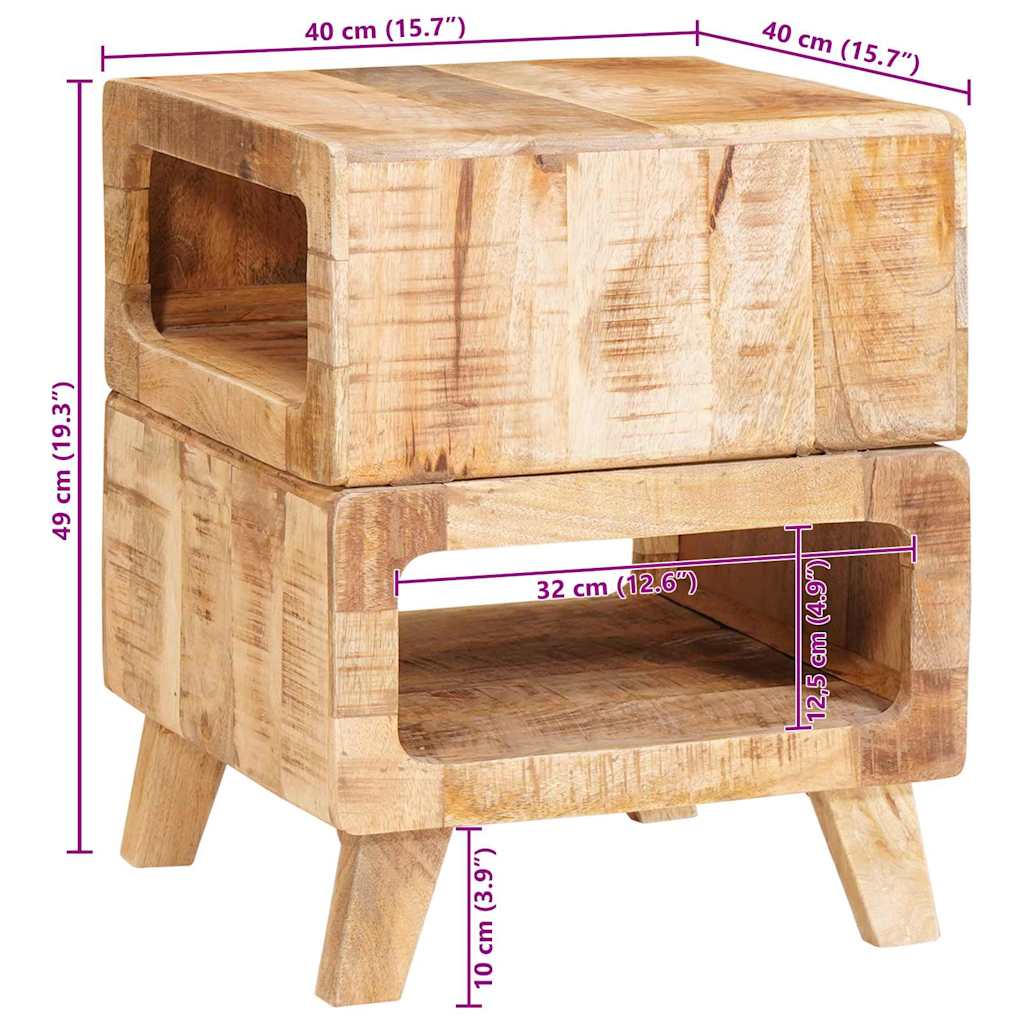 Tavolino Marrone 40 x 40 x 49 cm Legno di mango massello | homemem39