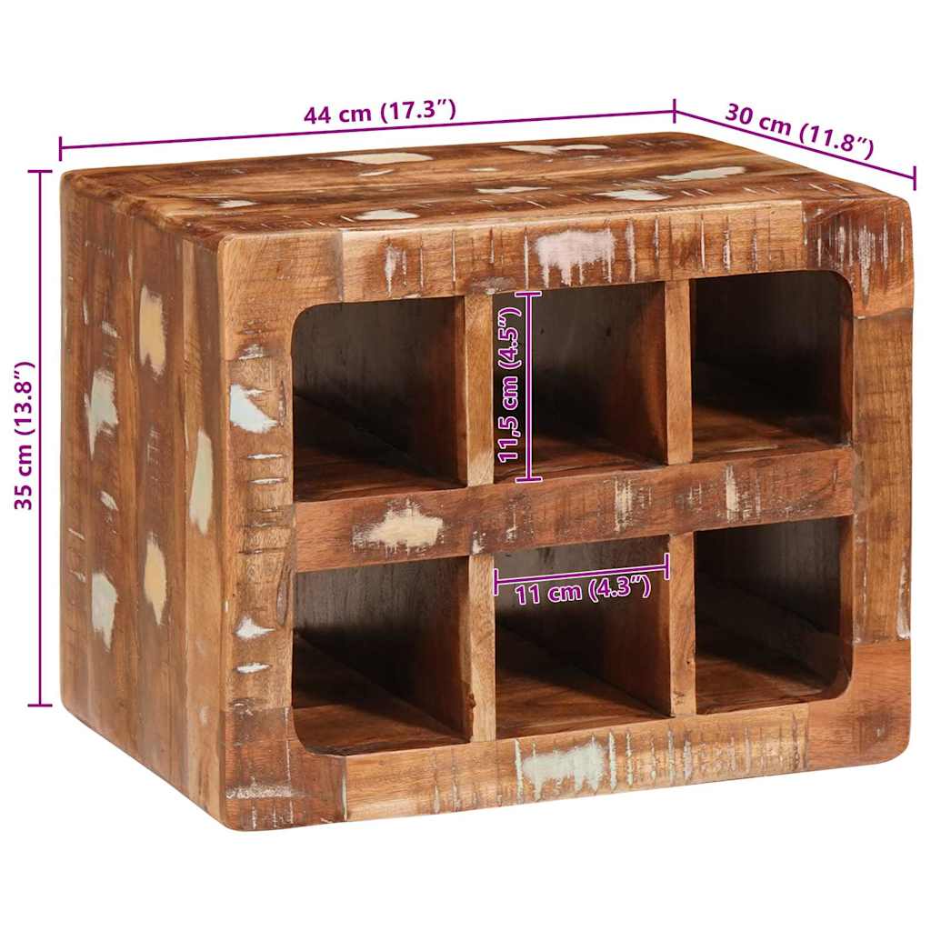 Portabottiglie Marrone Legno Recuperato Massello