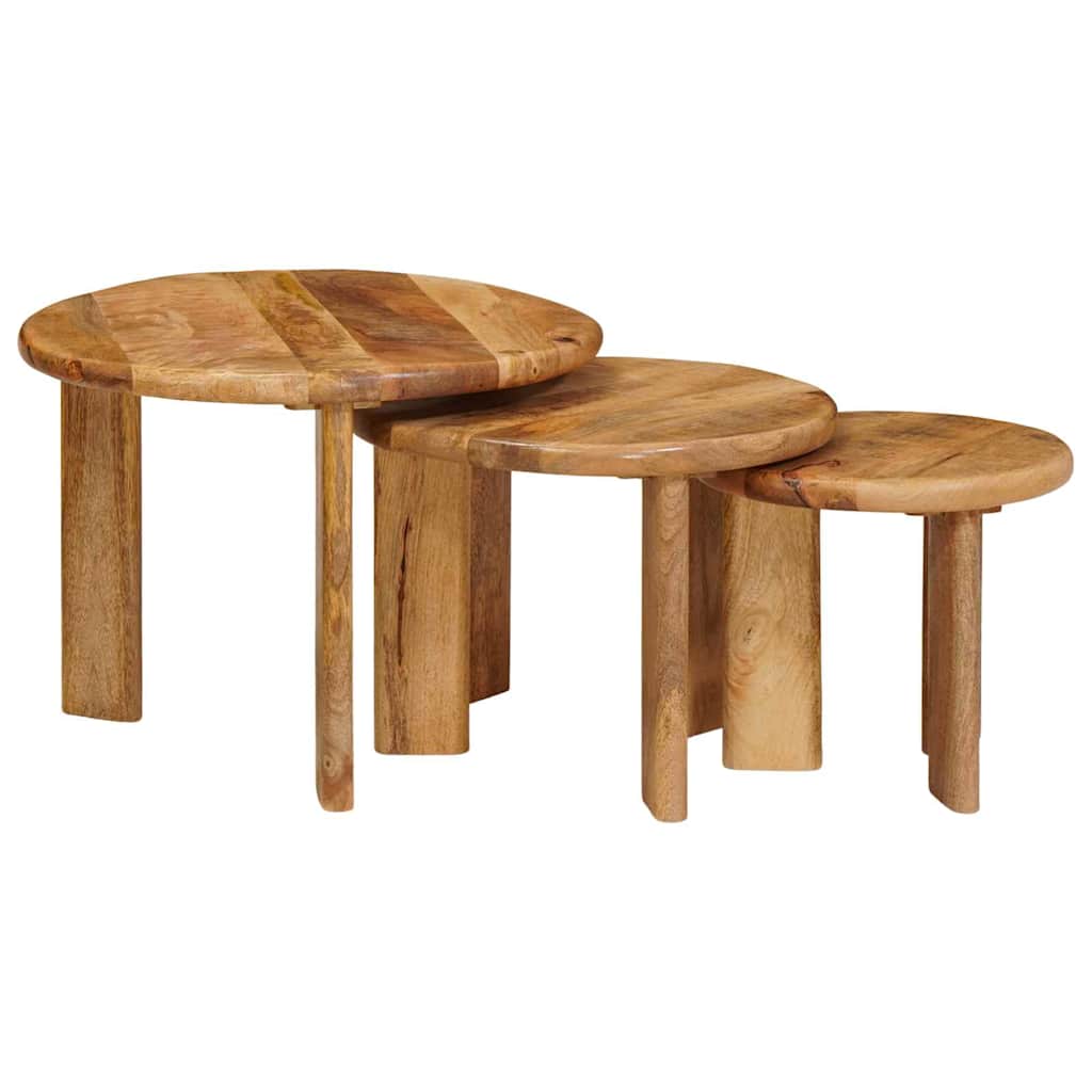 Tavoli da Caffè Nido 3 pcs Marrone Legno di mango massello | homemem39
