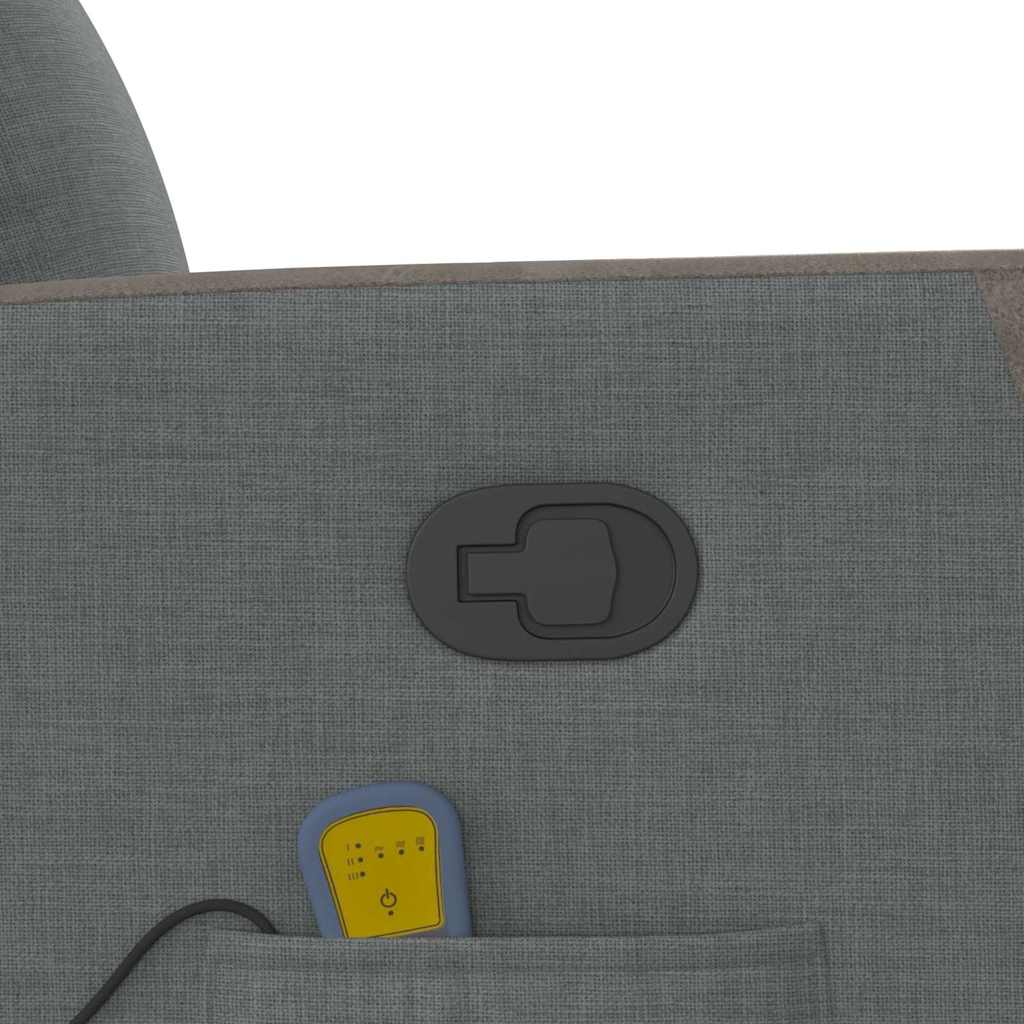 Poltrona Alzapersona Massaggi Reclinabile Grigio Scuro Tessuto