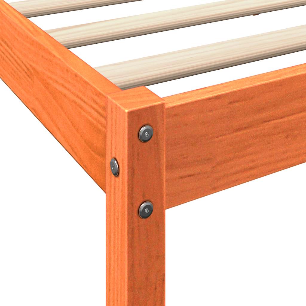 Letto Libreria senza Materasso Marrone Cera 100x200 cm in Pino - homemem39