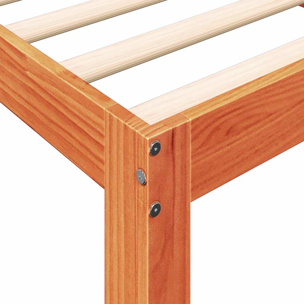 Letto Libreria senza Materasso Marrone Cera 90x190 cm in Pino - homemem39