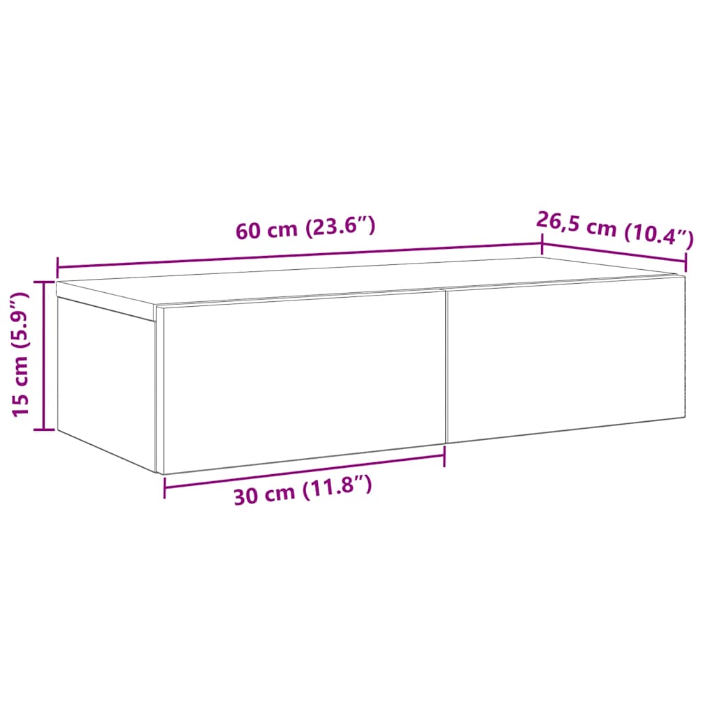 Scaffale a Parete con Cassetti Sonoma 60x26,5x15 cm Truciolato | homemem39