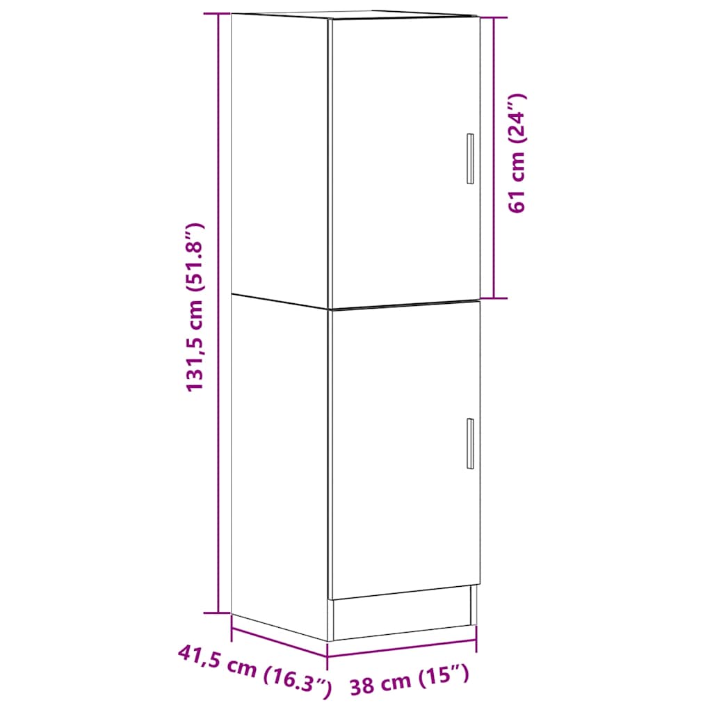 Mobile da Cucina Grigio Cemento 38x41,5x131,5 cm Legno | homemem39