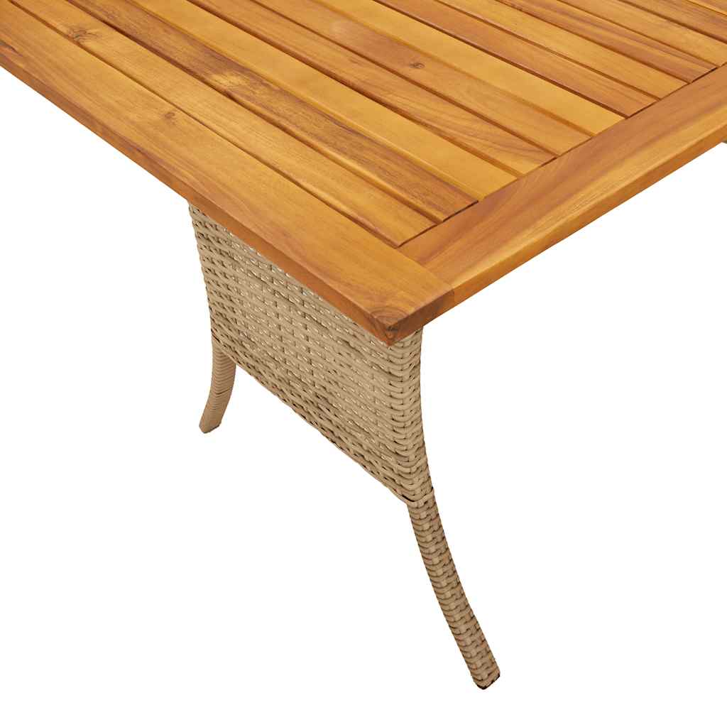 Divano Giardino 3 Posti con Cuscini e Tavolo Beige Polyrattan | homemem39