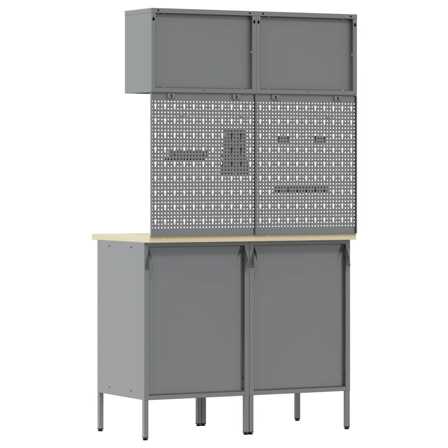 Set di mobili da lavoro con cassetto con blocco 8 pcs Grigio | homemem39