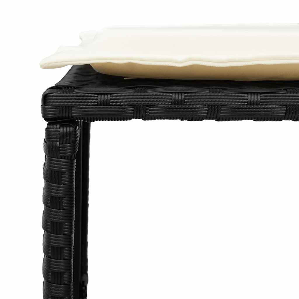Set Divani da Giardino 5 pz con Cuscini in Polyrattan Nero