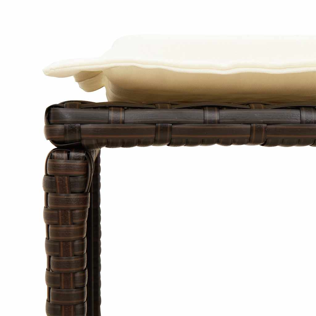 Set Divano da Giardino 5 pz con Cuscini Marrone in Polyrattan | homemem39