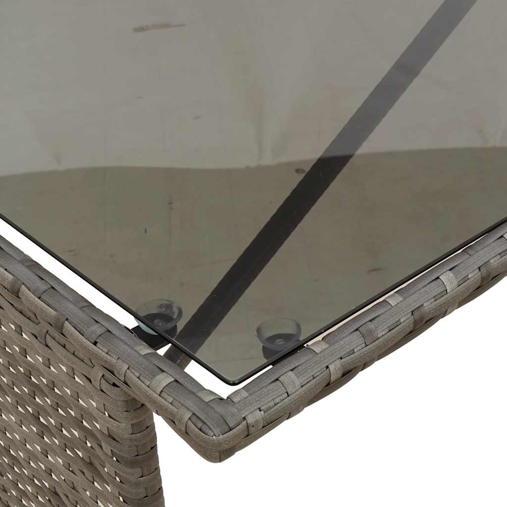 Set da Pranzo da Giardino 3 pz con Cuscini in Polyrattan Grigio | homemem39