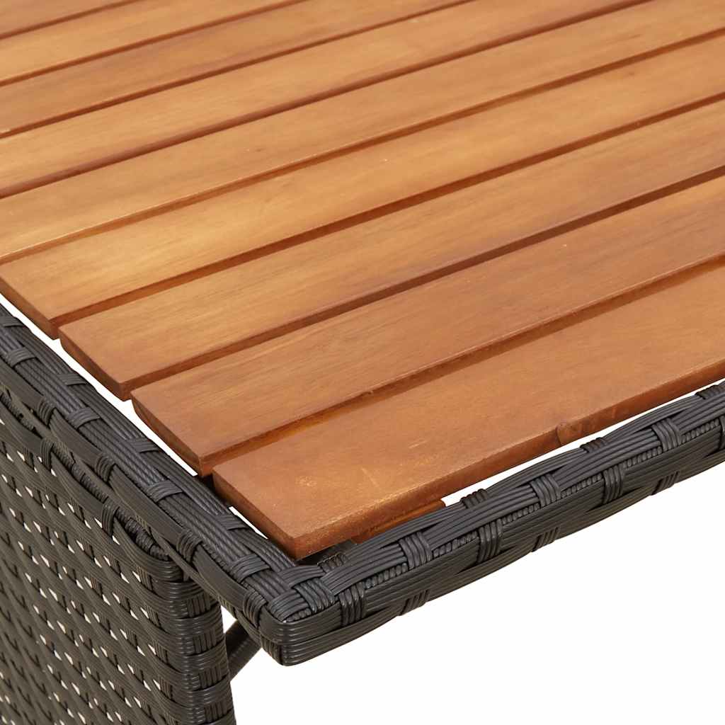 Set da Pranzo da Giardino 3 pz con Cuscini Nero in Polyrattan | homemem39
