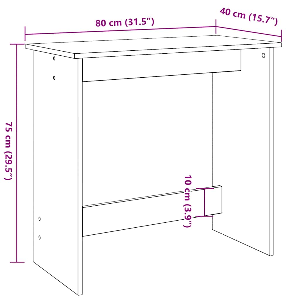 Scrivania Bianca 80x40x75 cm in Legno Multistrato | homemem39