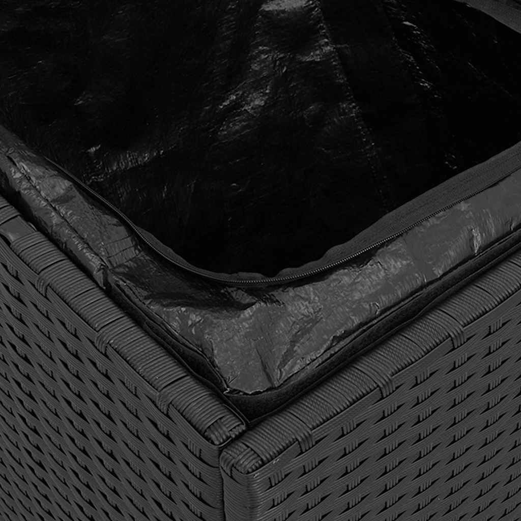 Sgabelli Giardino con Cuscini 2 pz Nero 40x40x43 cm Polyrattan | homemem39