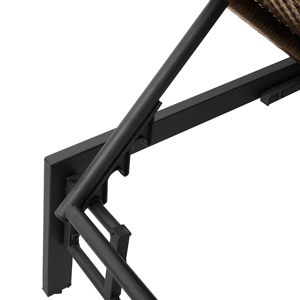 Lettino Prendisole con Cuscino Marrone in Polyrattan - homemem39