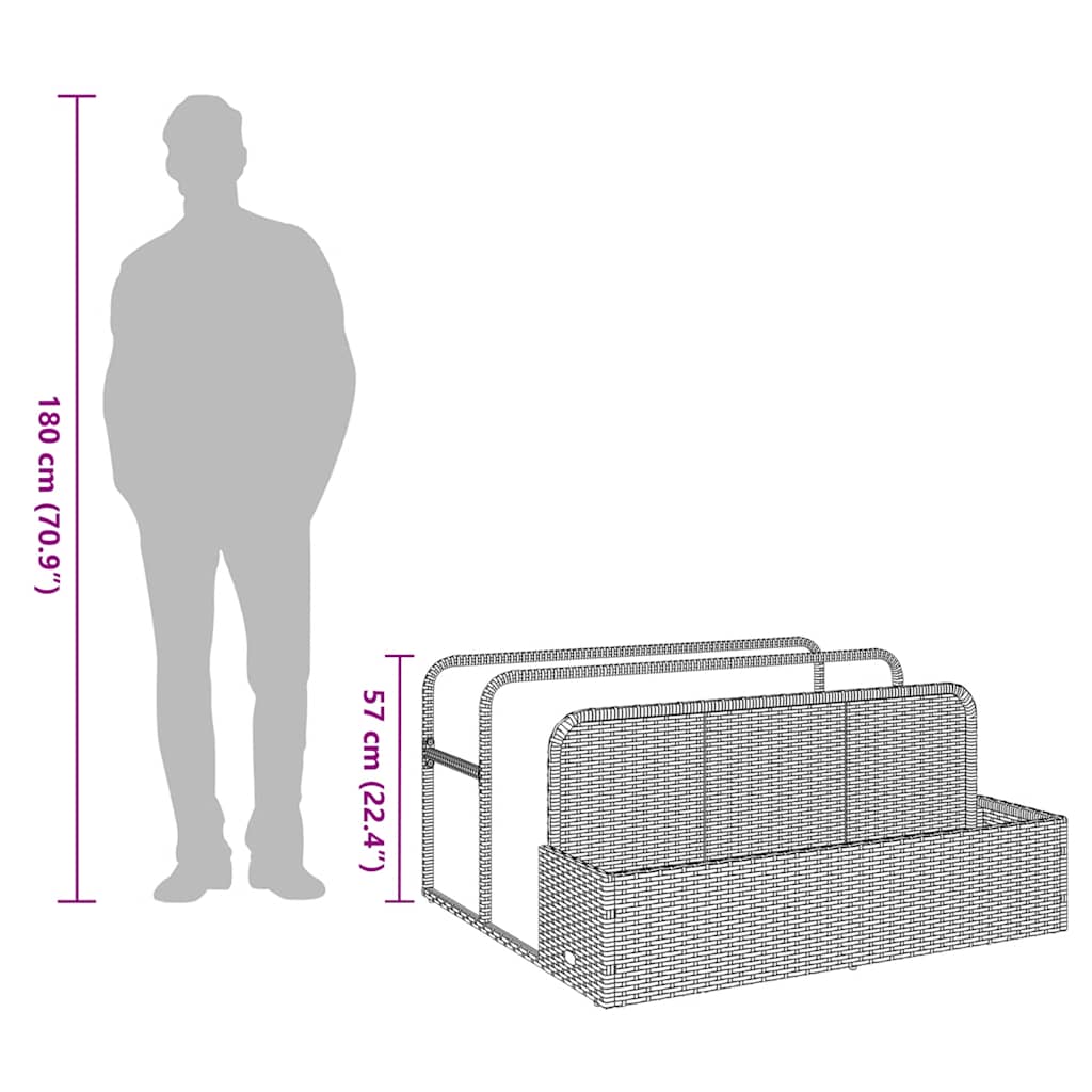 Galleggiante a Bordo Piscina Beige 110x100x57 cm in Polyrattan - homemem39