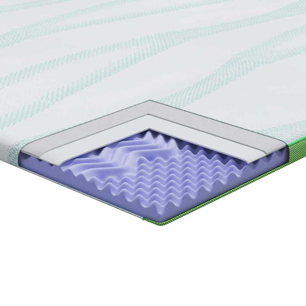 Topper per materasso Bianco e Verde 120 x 200 cm