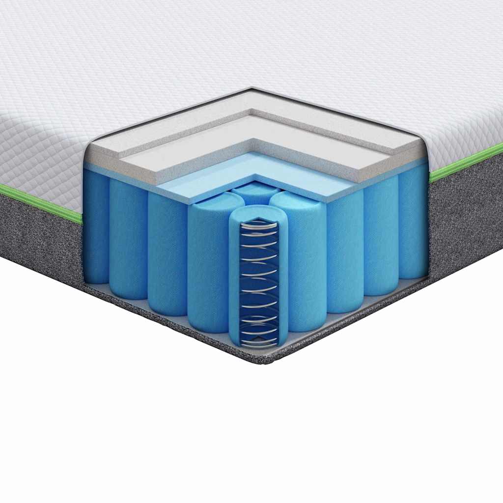 Materasso Bianco e Grigio 90 x 200 cm Molle Insacchettate - homemem39