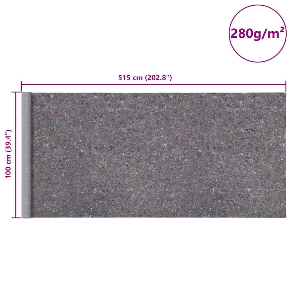 Telo Protettivo per Pittori Antiscivolo 5 m 280 g/m² Grigio | homemem39