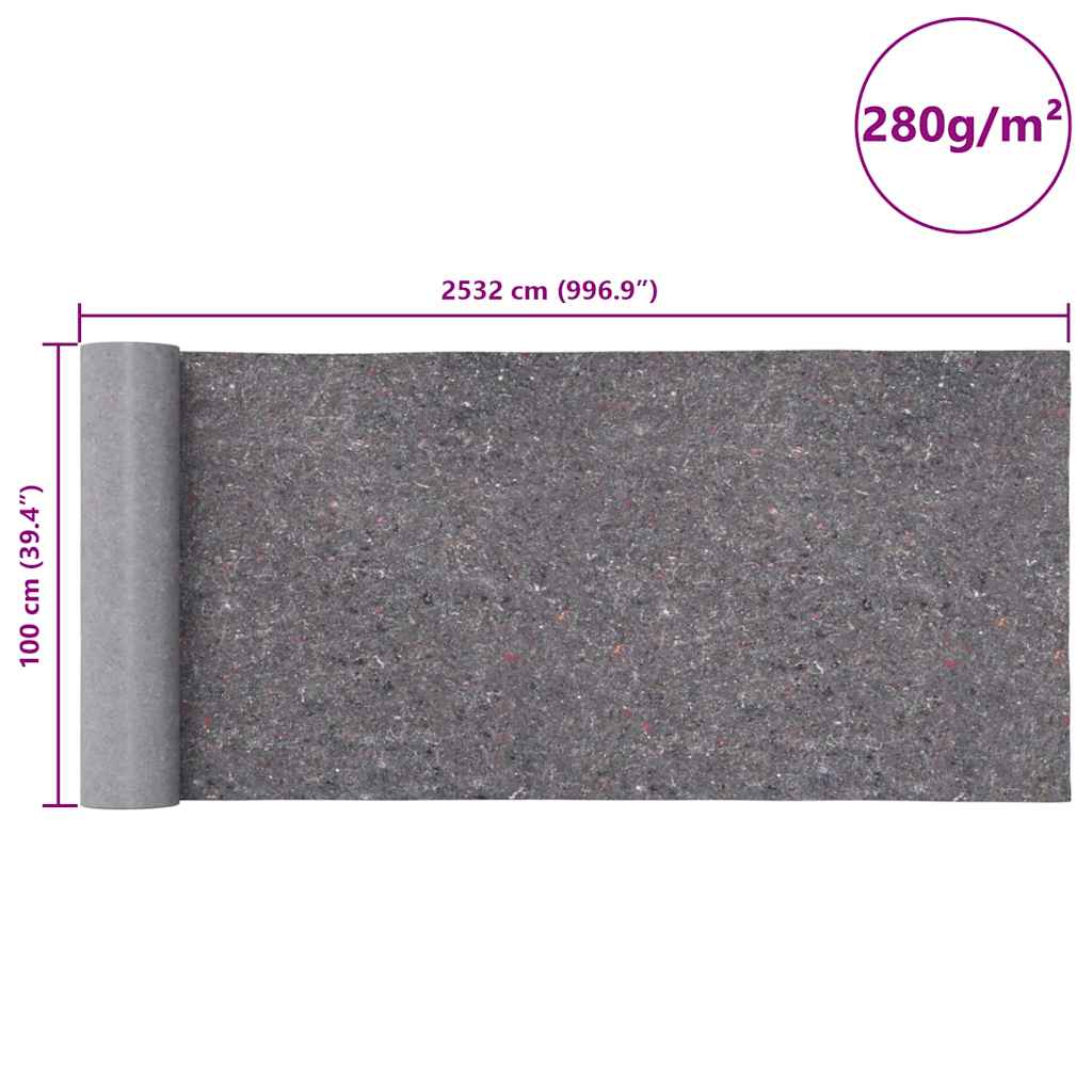 Telo Protettivo per Pittori Antiscivolo 25 m 280 g/m² Grigio | homemem39