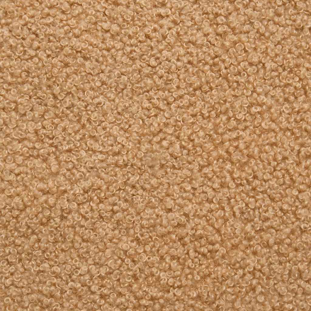 Sedia da Ufficio Girevole in Tessuto Riccio Beige Effetto Lana | homemem39